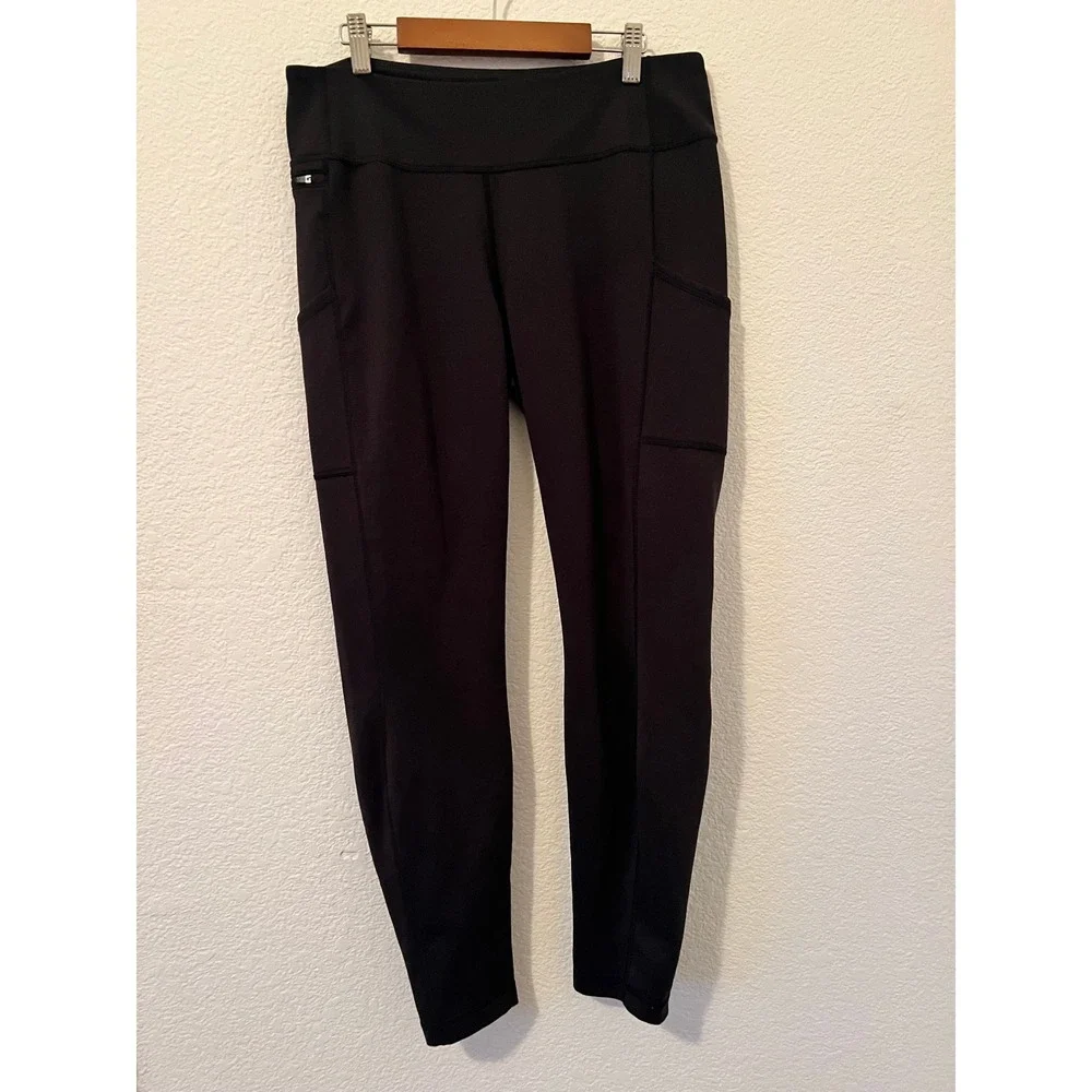 Patagonia Womens Pack Out Tights Black Hiking Leggings Pockets Size L